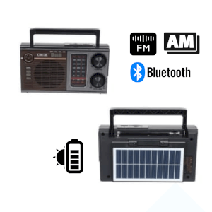 Radio Recargable FM/AM/SW con Panel Solar y Linterna IRM-12671